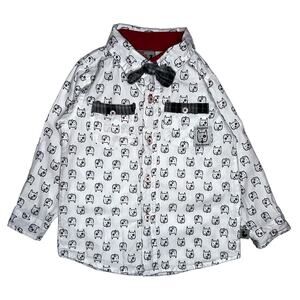 Dog Sport Doggone Handsome Dog Print Bow Tie Button Down Kids Shirt Size 24M